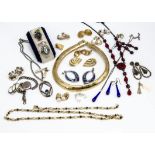 A quantity of silver and costume jewellery, including a curb link medical bracelet, a filigree and