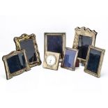 Six modern silver mounted photograph frames, one of golfing interest, 24cm, together with a modern