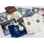 A collection of modern crowns and £5 coins and other coins and sets, including a Royal Mint 2013