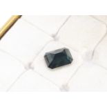 A certificated natural non heat treated green sapphire, octagonal cut, 7.99ct with certificate