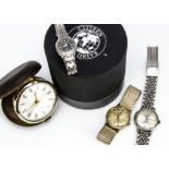 Two vintage gentlemen's wristwatches, including a Roamer and a Sekonda, also a modern lady's Citizen