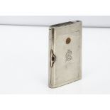 An early 20th century Russian white metal combined cigarette and vesta case, 9.7cm high, 6.44 ozt,