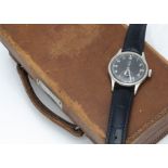 A c1940s Omega WWW Military "Dirty Dozen" stainless steel wristwatch, 35mm case, running, black dial