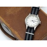 A 1956 Omega Military Royal Air Force stainless steel wristwatch, 36mm case, running, silvered