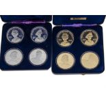 A 1970s Pobjoy Mint set of four silver gilt commemorative medallions, celebrating the Queen's Silver