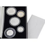 A Royal Mint UK 2004 Family Silver Collection coin set, fitted case with five coins and certificate