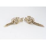 A pair of 9ct gold hoop scroll earrings, 5.5cm x 1.8cm, 12g