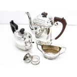 Five items of Victorian and later silver, including an Art Deco period coffee pot, a bachelor teapot