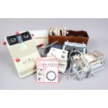 View-Master Reels and Stereo Mounting Accessories, including a box of View-Master reels with viewer,