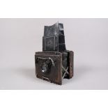 A Zeiss Ikon Miroflex B SLR Plate Camera, model 859/7, format 9 x 12cm, later model with leather