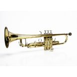 Trumpet, an unbranded trumpet in good condition with some blemishes - comes with two mouth pieces