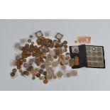 A mixed lot of British coinage, including an 1826 George III penny, early Victorian examples,