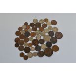 A mixed lot of British coinage, including an 1826 Shilling with brooch mounting (AF), 1797 Cartwheel