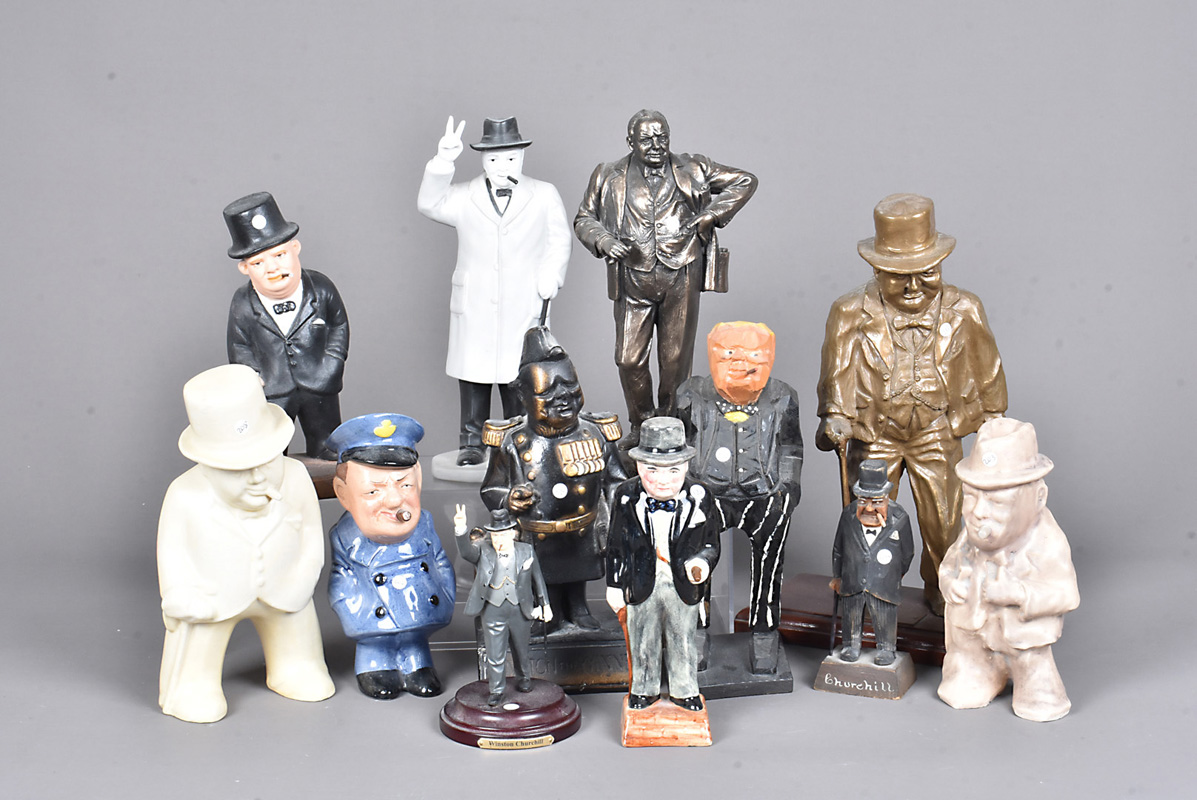 A group of Winston Churchill figures, to include one entitled 'Winston the Winner', a Limited