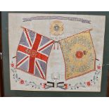 A Gordon Highlanders silk embroidery, together with a smaller embroidery, plus a 1st Royal