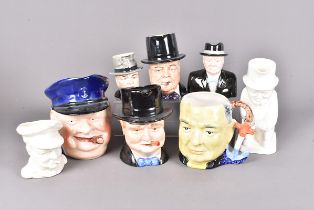 Mid 20th Century Winston Churchill toby/Character jugs, comprising Copeland Spode cream glazed