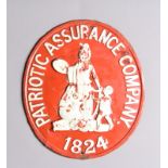 Patriotic Assurance Company of Ireland Fire Mark, 1824-1972, W73C, G-VG, original paint