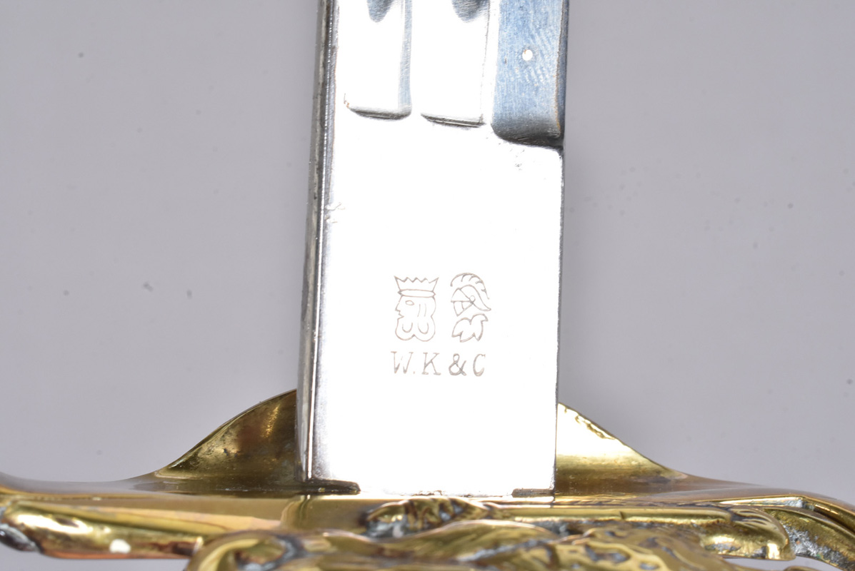 An Imperial German Officer's Sword by W.K & C, with gilt metal Royal Cipher cartouche to the grip, - Image 4 of 5