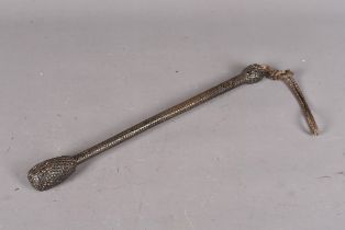 A vintage Policeman's leather slap/cosh, with cane centre with lead weights to either end, covered