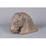 A vintage Bonny Bright Eyes playground horse's head, maker's name around the base, with remains of