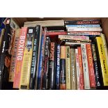 A collection of boxing related books, including Muhammad Ali, Len Harvey Prince of Boxers by Gilbert