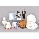 A collection of Mid- 20th Century ceramics, to include a Sylvac Ware bust, a Lancaster Sandland