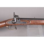 A Victorian period Enfield percussion cap musket/rifle, stamped with crowned VR and 1863 Enfield
