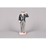 A Copeland Spode ceramic figure of Winston Churchill, Churchill with black jacket and waistcoat with
