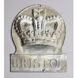 Bristol Crown Fire Office Fire Mark, 1718-1837, W6C, lead, G-VG