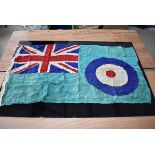 A WWII Air Ministry marked Royal Air Force (RAF) Flag, bearing Union Flag to top left and RAF