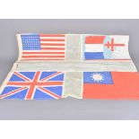 A WWII Allied Forces flag, depicting the American, British, Free French Forces and Republic of China