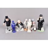 A group of ceramic Churchill figures, comprising Bairstow Manor Pottery No.1 from Political