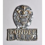 Dundee Assurance Company Against Losses By Fire Fire Mark, 1782-1832, W22A, lead, policy no. 1315,