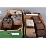 Two vintage GPO wooden ring/current generators, together with wall bells and more (parcel)