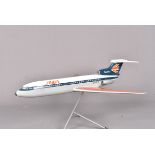 A BEA Trident Two G-ABEA model by Space Models Limited, in the standard blue, orange grey and