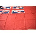 A large Red Ensign flag, marked Scarlet Ensign, 2 1/2 Somerset, 215cm x 115cm, AF