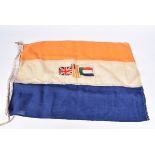 A South Africa flag (1928-1994), 67cm x 44cm, believed to be from HMS Eagle's 64-66 Commission,