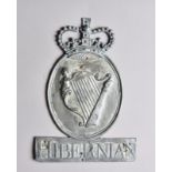 Hibernian Insurance Company Fire Mark, 1771-1839, W13Bii, lead, F-G, cracked and weakened