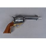 A Deactivated Italian Dakota .357 Magnum revolver, serial 6461, the six shot with brass and wooden