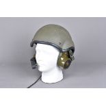 A 1990s British Air Traffic Controller's Helmet, complete with earphones with microphone and carry