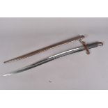 A rare Whitworth Pattern 1863 bayonet, with 57.5cm long single fuller blade, stamped with the