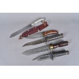 A WWII Japanese PIC 10997 fighting knife, together with another Japanese S.A.B plus three other