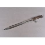 A German 98/05 Butcher bayonet by Carl Eickhorn Solingen, dated 1915, with 36cm long blade, with two
