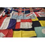 A large collection of shipping flags, to include Countries Flags, Signalling flags, pennants, a