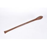 A Tribal Wooden War Club, possibly South Sea Islands, Polynesian, the 57cm long club with oval