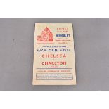 War Cup Final Programme, War Cup Final programme, Chelsea v Charlton April 15th 1944, fold across