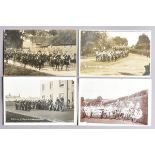 Postcards, British military band interest - P2-P4, RP, bands marching outside barracks or on