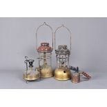 A selection of vintage gas lamps and burners, to include a Swedish Primus No.5, AF (parcel)
