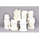 A collection of Winston Churchill jugs, all with white/cream glaze, to include a Burslem jug with