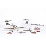 Aircraft Models, various examples in various scales, includes a large kit built Hurricane 16"